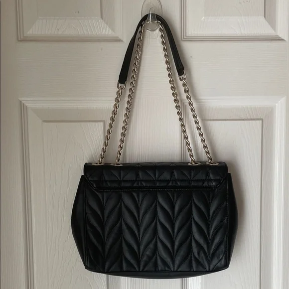 kate spade Black Quilted Adjustable Gold Chain-Strap Shoulder Bag - Picture 3 of 10
